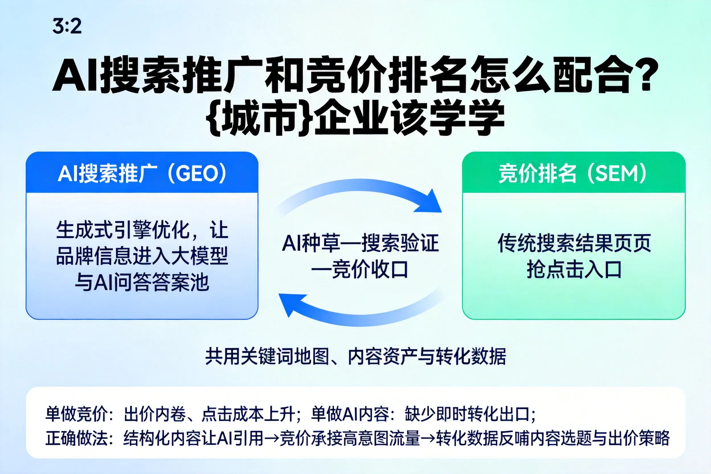 AI搜索推广和竞价排名怎么配合?齐齐哈尔企业该学学