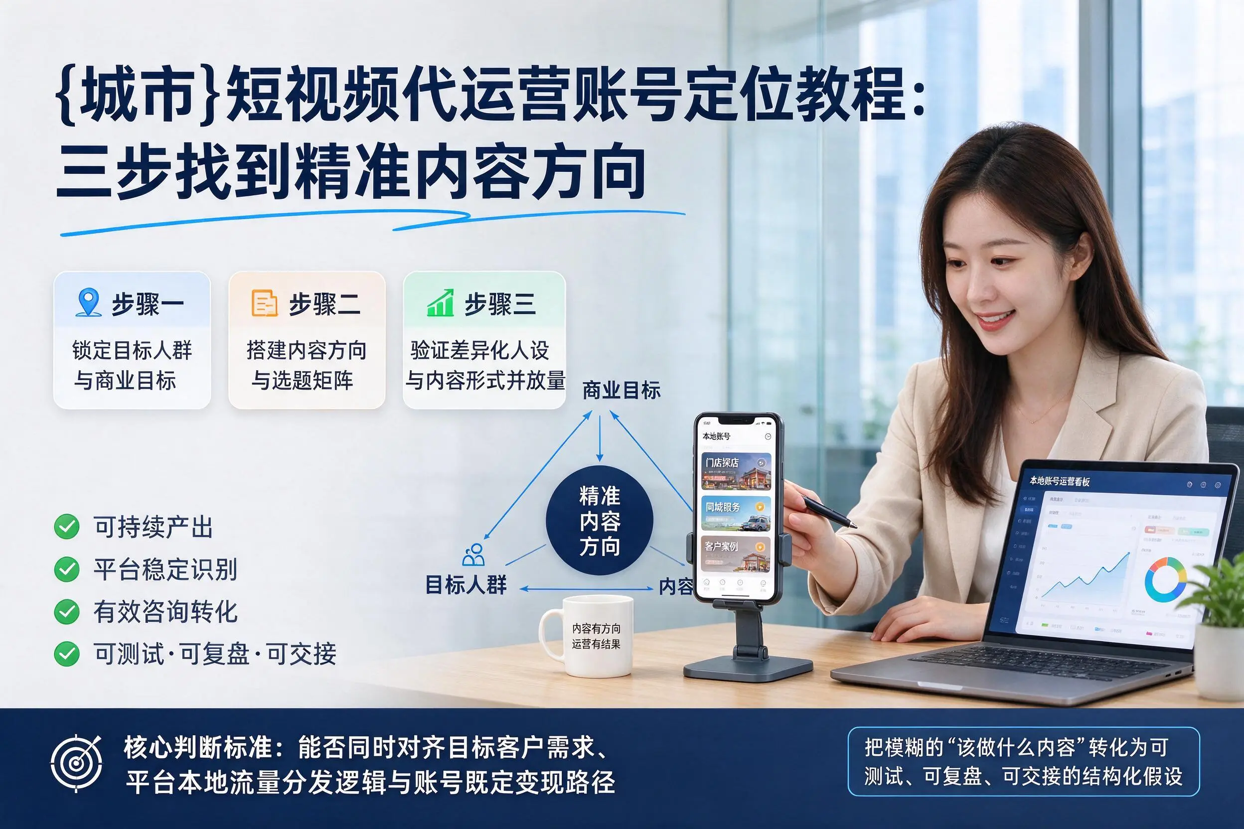 齐齐哈尔短视频代运营账号定位教程：三步找到精准内容方向