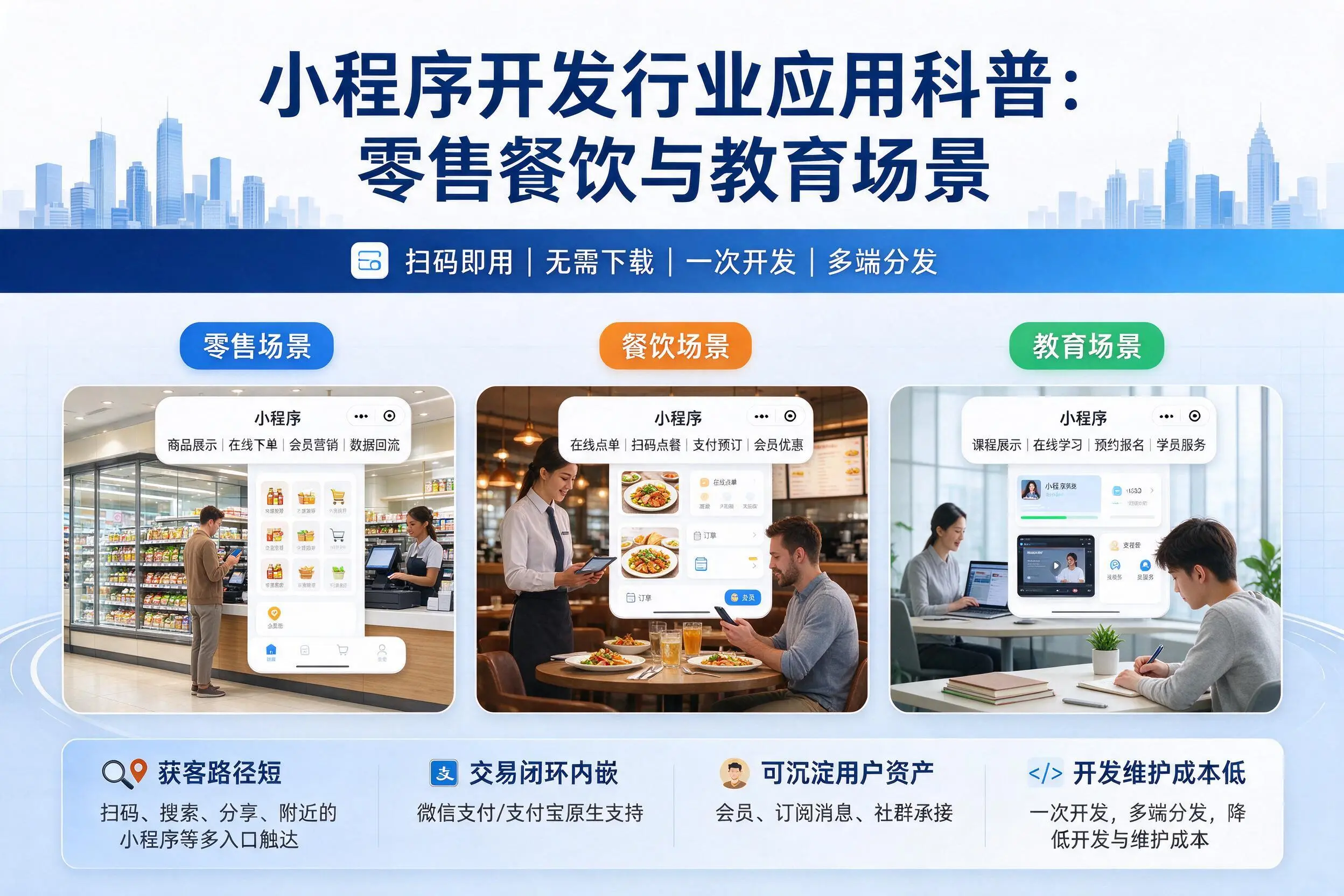 齐齐哈尔小程序开发行业应用科普：零售餐饮与教育场景