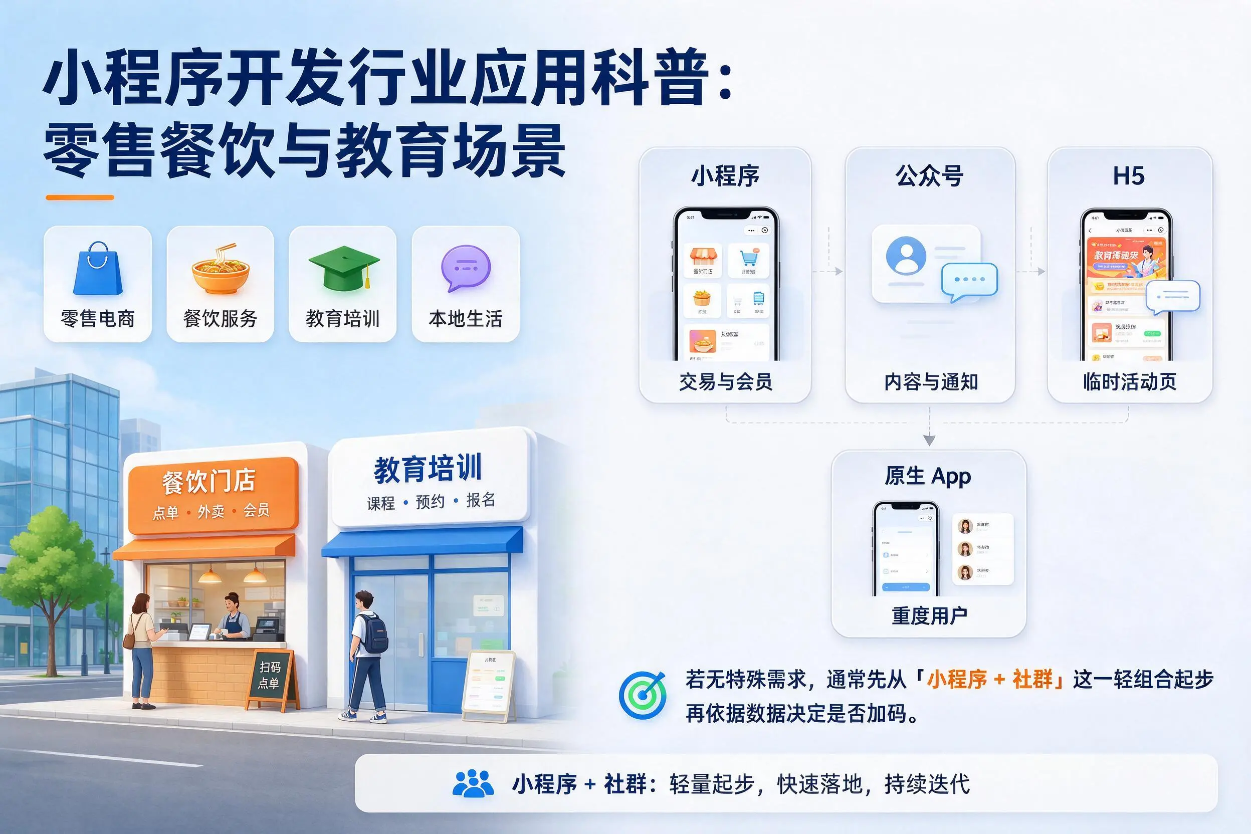 齐齐哈尔小程序开发行业应用科普：零售餐饮与教育场景