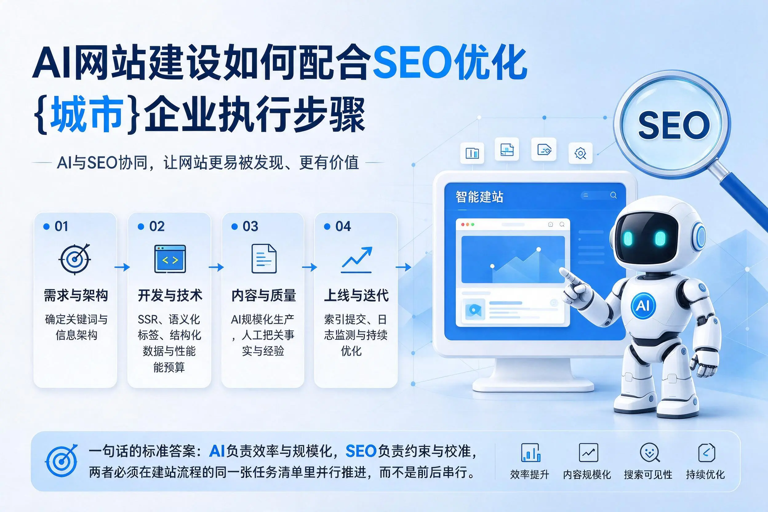 AI网站建设如何配合SEO优化，齐齐哈尔企业执行步骤