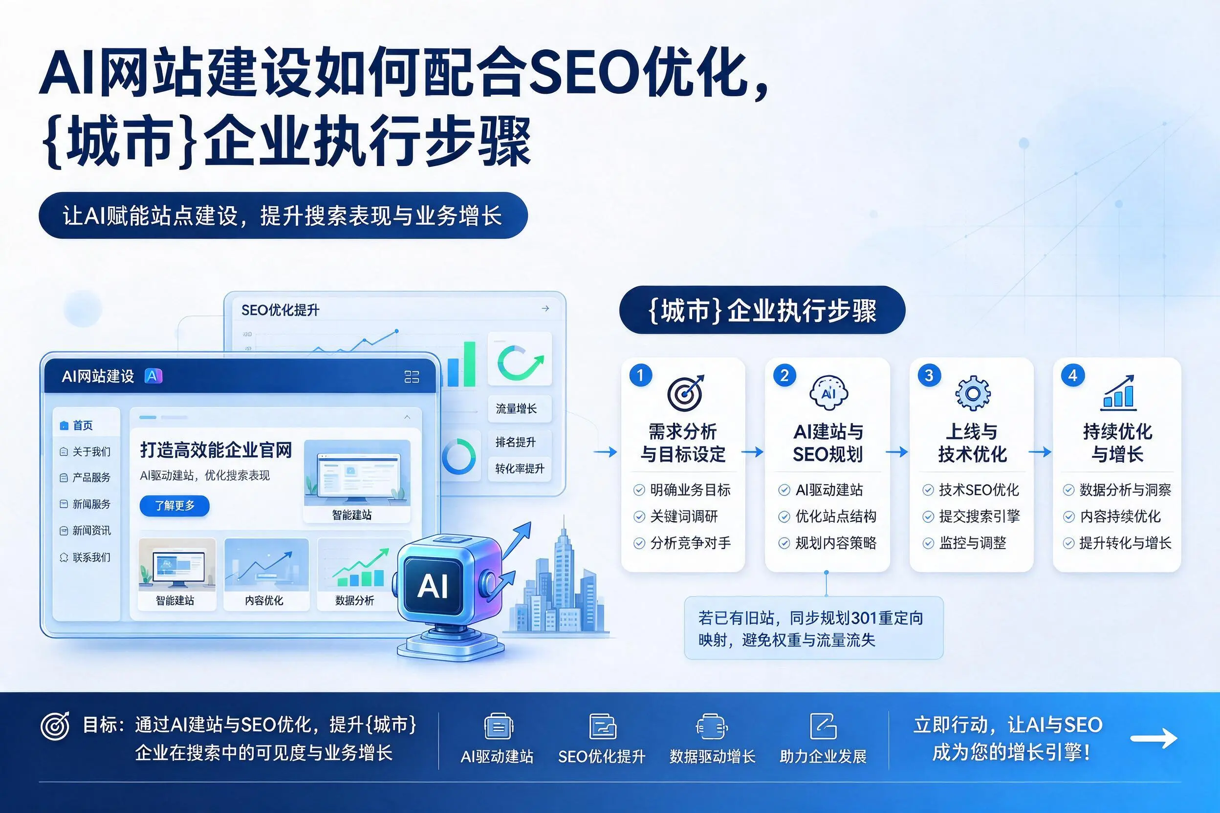 AI网站建设如何配合SEO优化，齐齐哈尔企业执行步骤