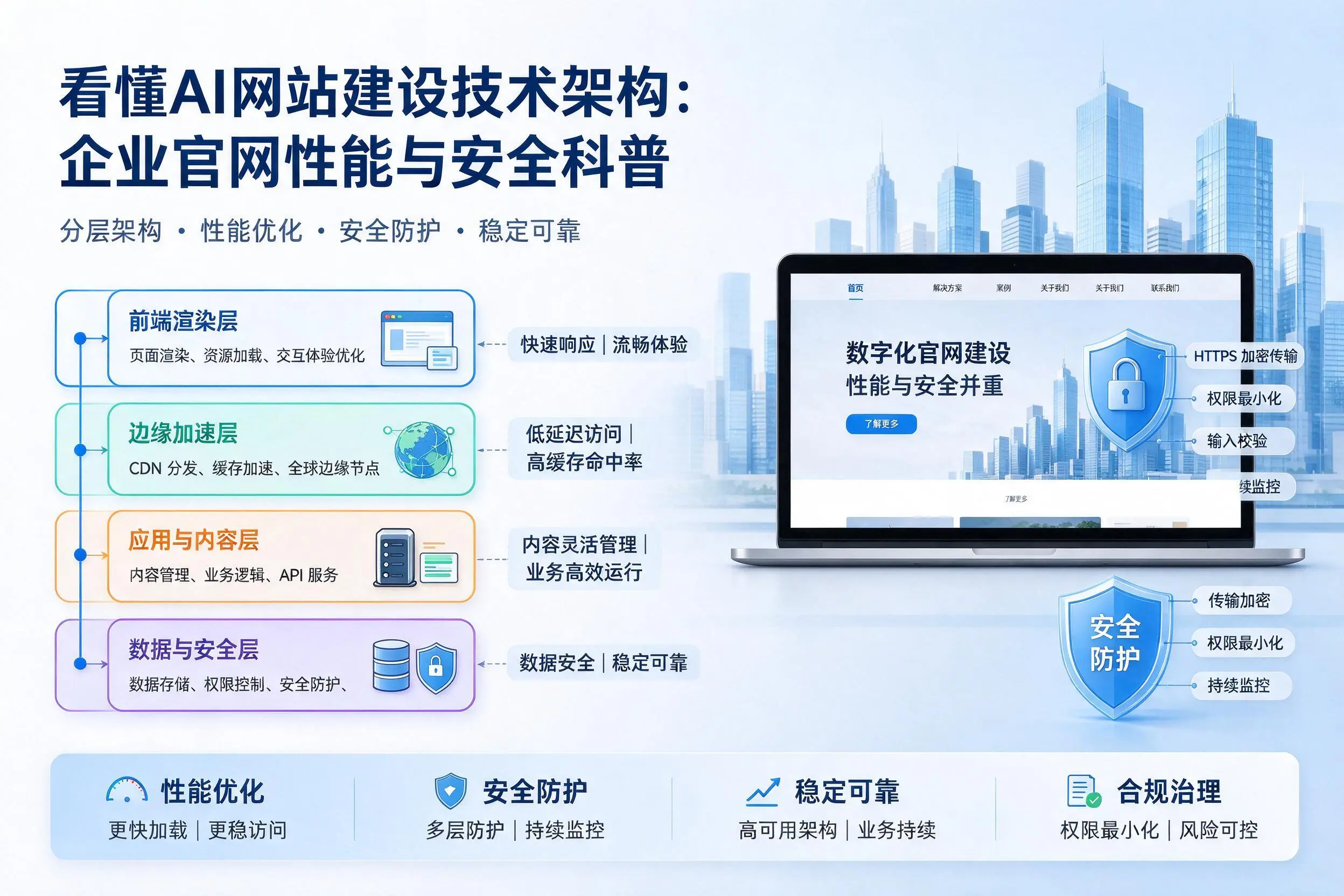 看懂AI网站建设技术架构：齐齐哈尔企业官网性能与安全科普