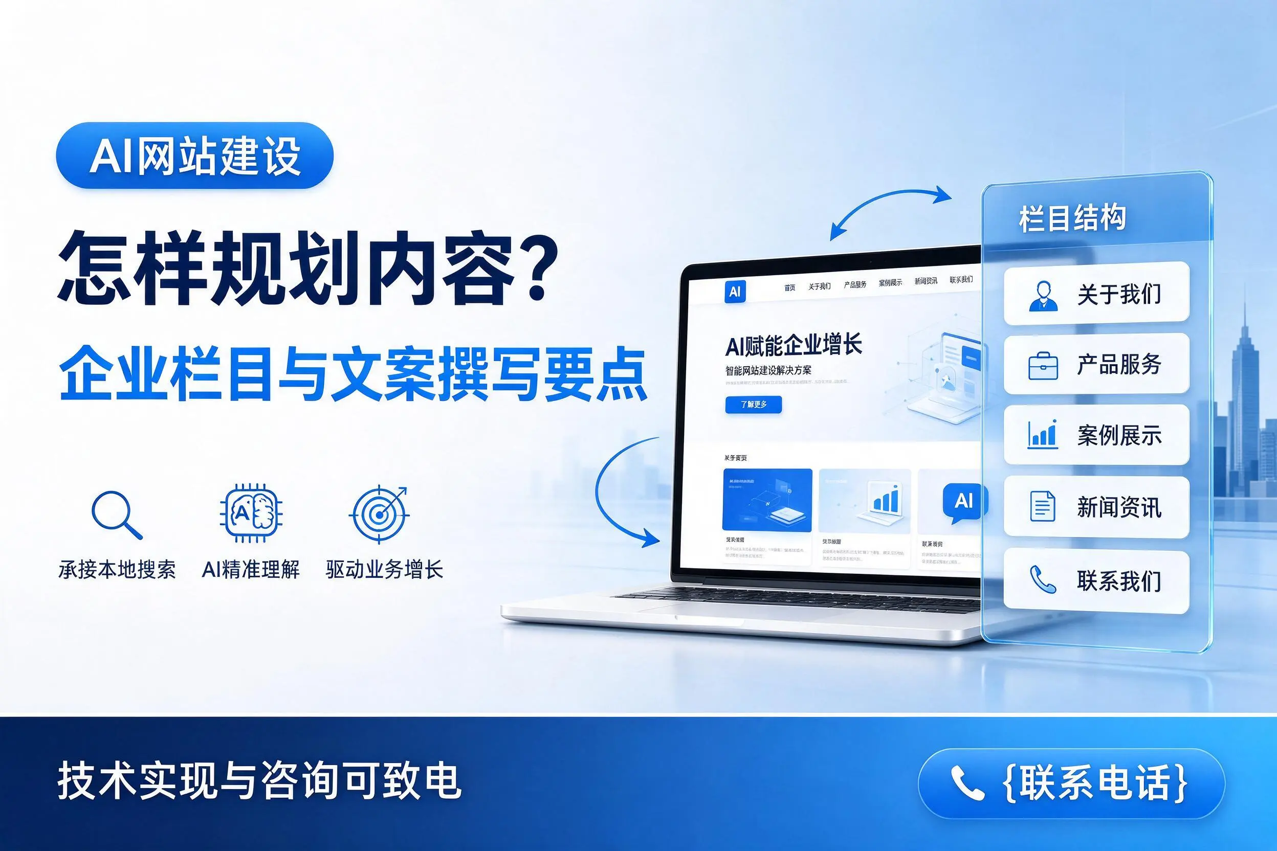 AI网站建设怎样规划内容？齐齐哈尔企业栏目与文案撰写要点