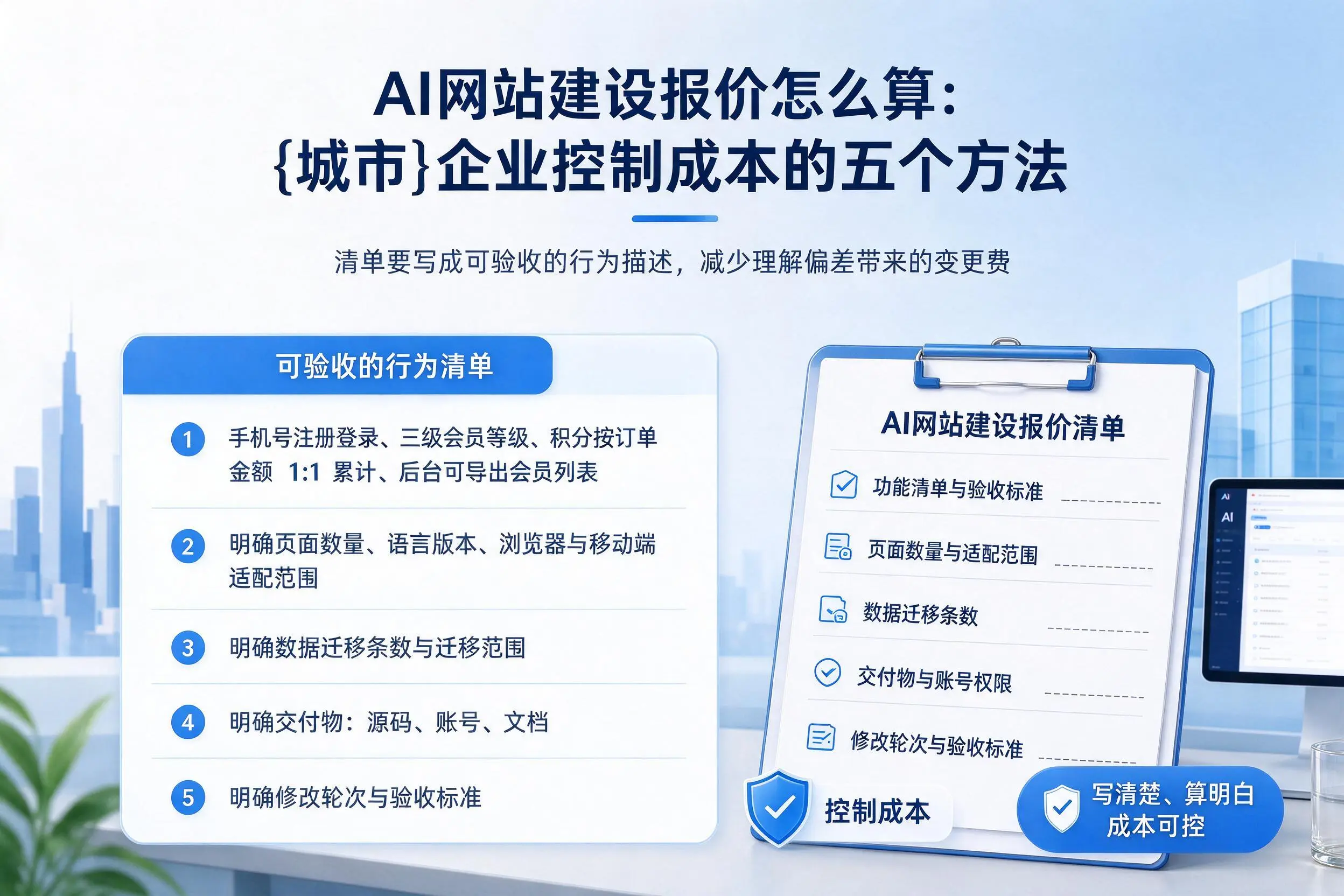 AI网站建设报价怎么算：齐齐哈尔企业控制成本的五个方法